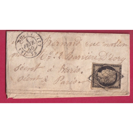 N°3 GRILLE CAD TYPE 15 ROUEN 2 60 2 POUR PARIS 1 FEVRIER 50 INDICE 19 LETTRE COVER FRANCE