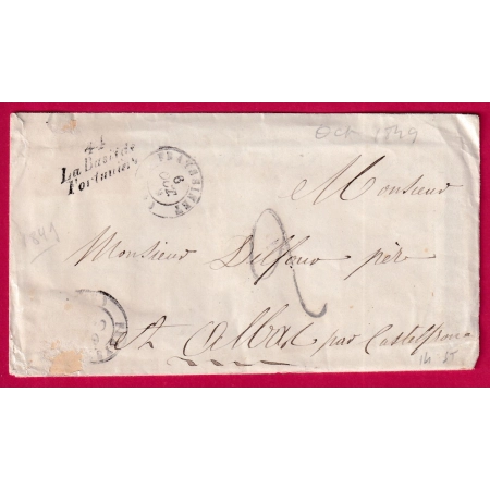 CURSIVE 44 LA BASTIDE FORTUNIERE LOT 1849 MANQUE TIMBRE INDICE 14 LETTRE COVER FRANCE