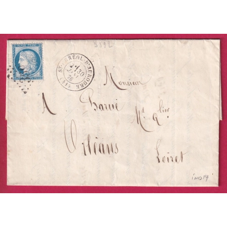 N°60 GC 3592 ST FEREOL D'AUROURE HAUTE LOIRE INDICE 14 ORLEANS LOIRET TEXTE PONT SALOMON LETTRE COVER FRANCE