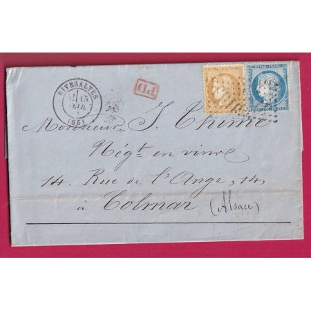 N°59 60 GC 3153 RIVESALTES PYRENEES ORIENTALES POUR COLMAR ALSACE LORRAINE ALLEMAGNE LETTRE COVER ETIQUETTE PUB