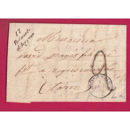 CURSIVE 11 BELMONT D'AVEYRON POUR ROQUECOURBE TARN INDICE 12 LETTRE COVER