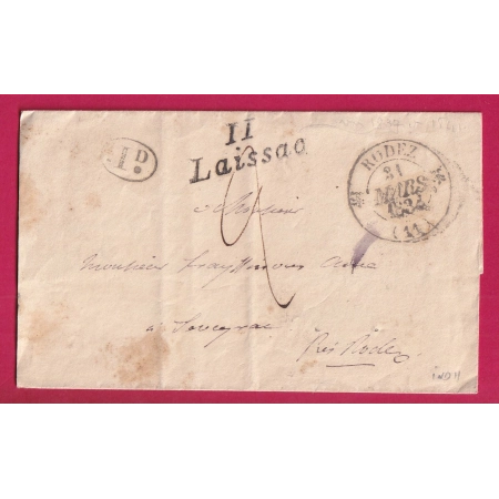 CURSIVE 11 LAISSAC AVEYRON POUR SOUCEYRAC INDICE 11 DECIME RURAL LETTRE COVER