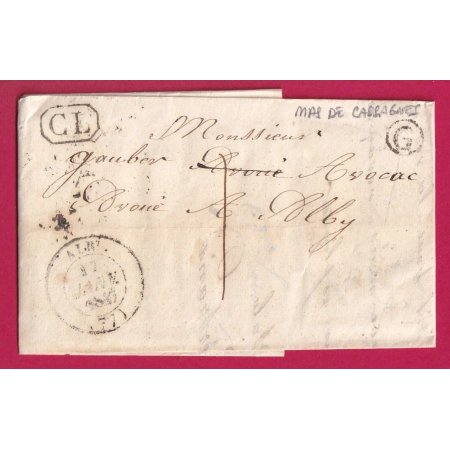 CAD TYPE 14 ALBI TARN CL TAXE LOCALE 1 BOITE RURALE G MAS DE CASSAGNES LETTRE COVER