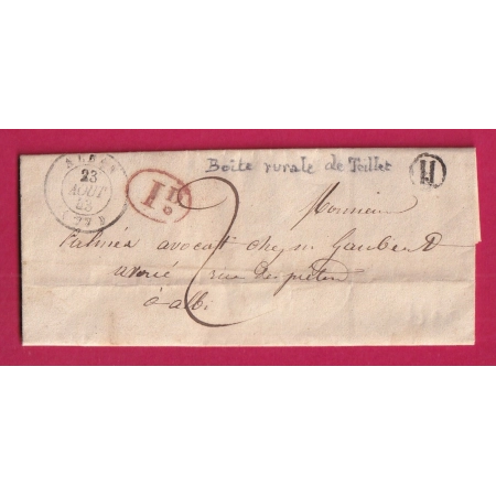 CAD TYPE 15 ALBAN TARN BOITE RURALE H TEILLET POUR ALBI 1843 LETTRE COVER