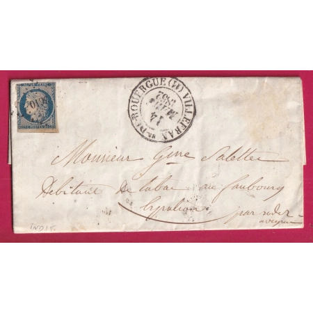 N°4 PC 3610 CAD TYPE 13 VILLEFRANCHE DE ROUERGUE AVEYRON POUR ESPALION LETTRE COVER