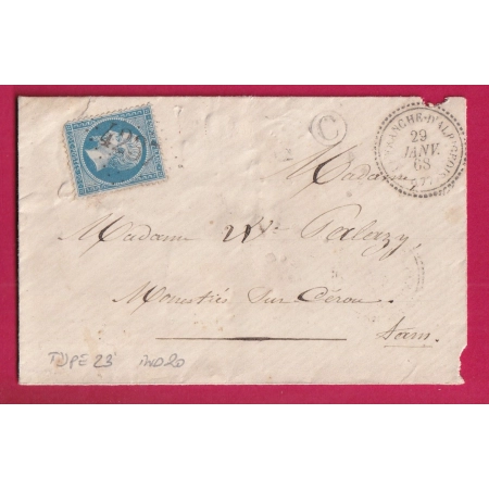 N°22 GC 4237 VILLEFRANCHE D'ALBIGEOIS TARN CAD TYPE 23 INDICE 20 MONESTIES SUR CEROU LETTRE COVER FRANCE