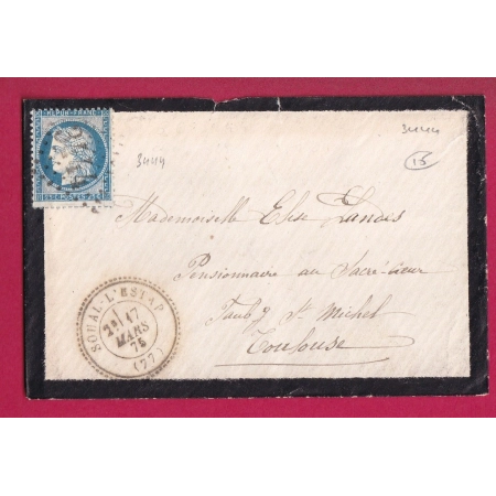 N°60 GC 3444 SOUAL L'ESTAP TARN CAD TYPE 24 POUR TOULOUSE INDICE 15 LETTRE COVER