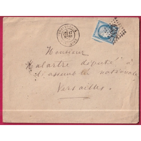 N°60 GC 4357 CAD TYPE 18 YSSINGEAUX HAUTE LOIRE POUR VERSAILLES CHAMBRE DES DEPUTES AU DOS LETTRE COVER
