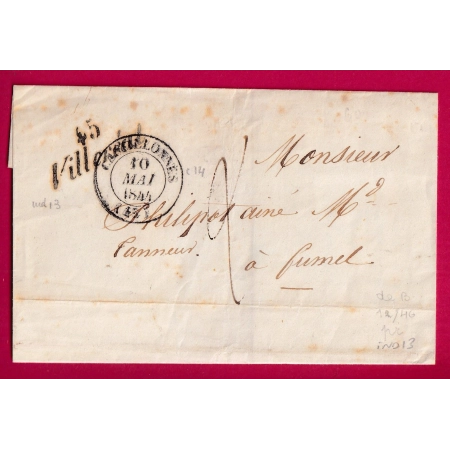 CURSIVE 45 VILLEREAL CAD TYPE 14 CASTILLONNES LOT ET GARONNE POUR FUMEL INDICE 13 LETTRE FRANCE