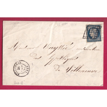 N°4 GRILLE VILLEREAL LOT ET GARONNE POUR VILLENEUVE SUR LOT INDICE 18 LETTRE COVER
