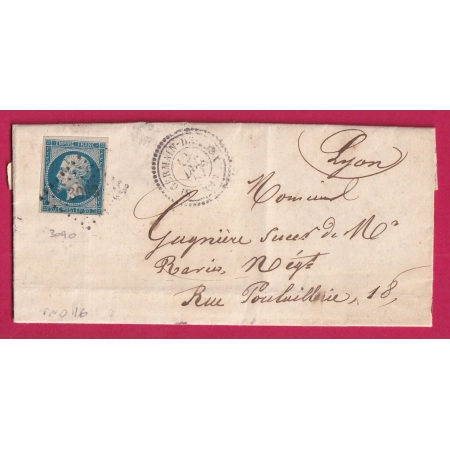 N°14 PC 309 ST GERMAIN DE JOUX AIN CAD TYPE 22 POUR LYON INDICE 16 LETTRE COVER