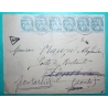 N°111 BLANC BANDE 5 + 1 TARIF 25C POUR PONTARLIER DOUBS POSTE RESTANTE TAXE 1926 LETTRE COVER FRANCE