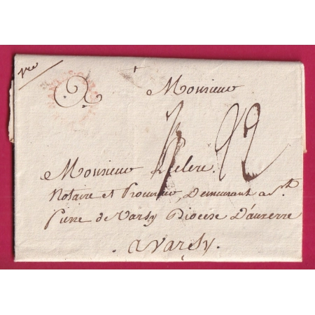 MARQUE OVALE COLONIE PAR NANTES EN ROUGE TEXTE PETIT GOAVE HAITI 1784 LENAIN 15A INDICE 21 VARZY NIEVRE LETTRE COVER