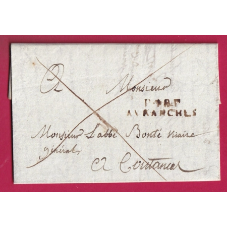MARQUE P48P AVRANCHES MANCHE 1808 39X9 INDICE 16 POUR COUTANCES LETTRE COVER