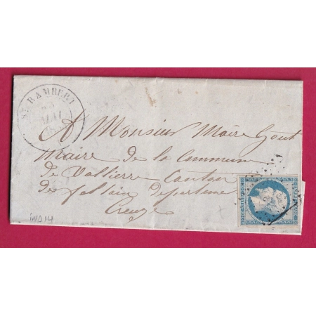 N°14 CAD TYPE 14 ST RAMBERT AIN PC 3257 POUR VALLIERE CREUSE INDICE 14 LETTRE COVER