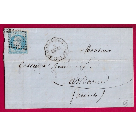 N°29 CONVOYEUR STATION BEAUREPAIRE ISERE POUR ANDANCE ARDECHE INDICE 10 LETTRE COVER