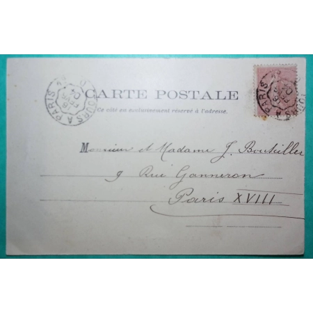 N°129 SEMEUSE CAD TOURS A PARIS 1° RAPIDE CARTE POSTALE GARE DE TOURS POUR PARIS 1904 LETTRE COVER FRANCE