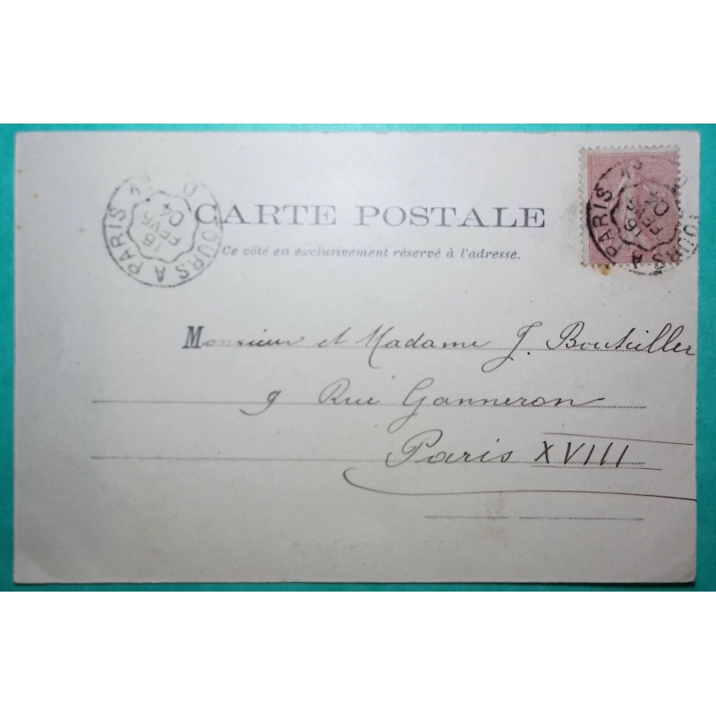 N°129 SEMEUSE CAD TOURS A PARIS 1° RAPIDE CARTE POSTALE GARE DE TOURS POUR PARIS 1904 LETTRE COVER FRANCE