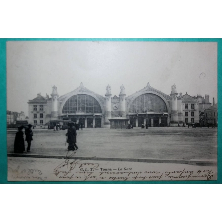 N°129 SEMEUSE CAD TOURS A PARIS 1° RAPIDE CARTE POSTALE GARE DE TOURS POUR PARIS 1904 LETTRE COVER FRANCE