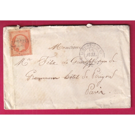 N°23 GC 2129 LURI DE CORSE POUR PARIS LETTRE COVER