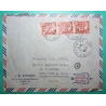 N°813 MARIANNE GANDON BANDE DE 3 LETTRE PAR AVION PARIS RUE DE PROVENCE POUR NEW YORK USA 1950 COVER FRANCE