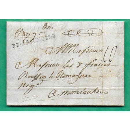 MARQUE DE BRIGNOLLE BRIGNOLES VAR POUR MONTAUBAN TARN ET GARONNE LENAIN N°2 1754 LETTRE COVER FRANCE
