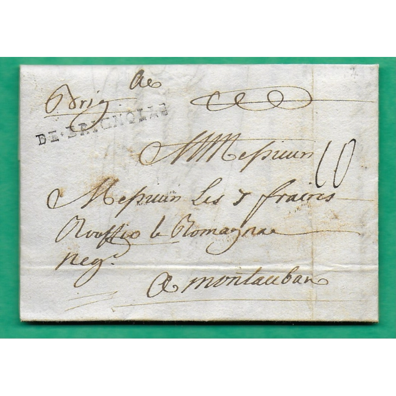 MARQUE DE BRIGNOLLE BRIGNOLES VAR POUR MONTAUBAN TARN ET GARONNE LENAIN N°2 1754 LETTRE COVER FRANCE