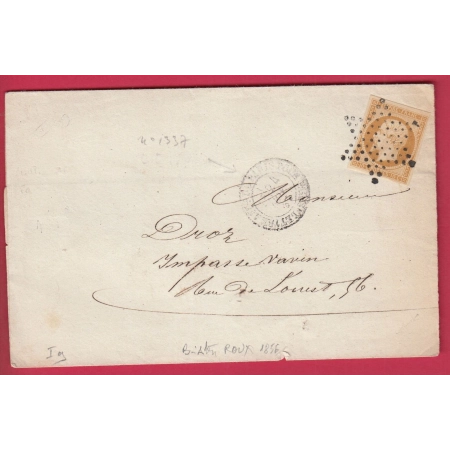 N°13 BISTRE ROUX TTB PARIS ETOILE LETTRE AFFRANC PARIS POUR PARIS 1856 LETTRE COVER FRANCE