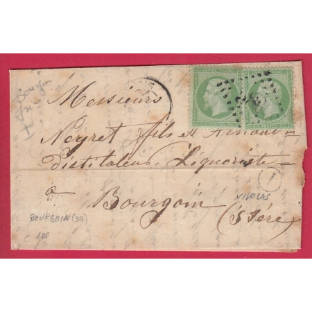 N°20 X2 GC 580 BOURGOIN ISERE BOITE RURALE I NIVOLAS POUR BOURGOIN LETTRE LOCALE LETTRE COVER FRANCE