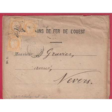 N°38 PAIRE +1 PARIS ETOILE 18 R D'AMSTERDAM POUR NEVERS YONNE LETTRE COVER FRANCE