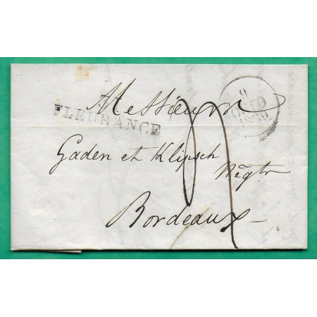 MARQUE 31 FLEURANCE GERS POUR BORDEAUX GIRONDE 42x12 1830 LETTRE COVER FRANCE