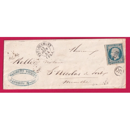 N°10 PC 1241 FAULQUEMONT MOSELLE OR DE LANDROFF POUR ST NICOLAS DEPORT MEURTHE ET MOSELLE LETTRE COVER FRANCE