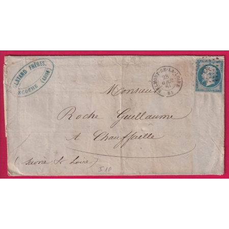 N°14 PC BELMONT LA FONTAINE LOIRE TEXTE DE ECOCHE POUR CHAUFFAILLES SAONE ET LOIRE LETTRE COVER FRANCE