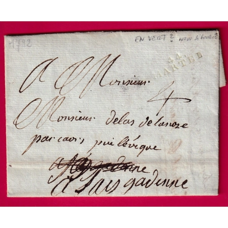 MARQUE 44 MARTEL EN VERT LOT 1792 NON SIGNALE PAR POTHION LETTRE COVER FRANCE