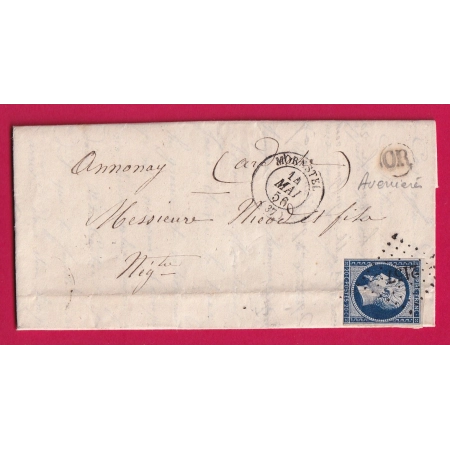 N°14 PC 2157 MORESTEL ISERE OR ANENIERES POUR ANNONAY LETTRE COVER FRANCE
