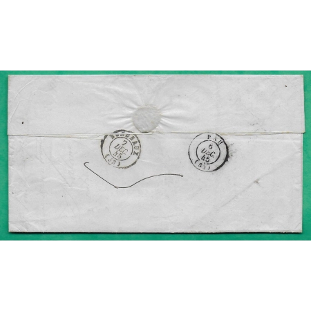 CAD TYPE 15A TARDETS BASSES PYRENEES PP ROUGE POUR BORDEAUX GIRONDE 1845 LETTRE COVER FRANCE