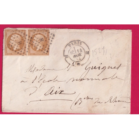 N°13B X2 PAROS LOSANGE H CAD H * H POUR AIX EN PROVENCE BOUCHES DU RHONE LETTRE COVER