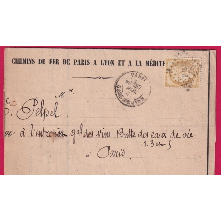 N°55 LOSANGE PGL PARIS GARE DE LYON POUR PARIS LETTRE COVER FRANCE