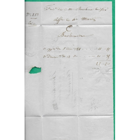 N°14 PC 2247 NEUILLY EN THELLE OISE POUR CLERMONT DE L'OISE 1857 LETTRE COVER FRANCE