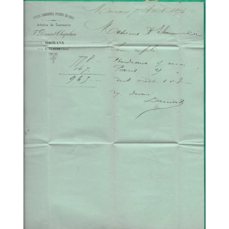 N°60B TYPE II GC 2376 MOIRANS DU JURA POUR ST CLAUDE 1874 LETTRE COVER FRANCE