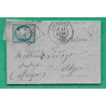 N°60A GC 788 CAVAILLON VAUCLUSE BOITE RURALE A CHEVAL BLANC POUR ALGER ALGERIE 1874 LETTRE COVER FRANCE