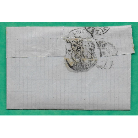 N°60A GC 788 CAVAILLON VAUCLUSE BOITE RURALE A CHEVAL BLANC POUR ALGER ALGERIE 1874 LETTRE COVER FRANCE