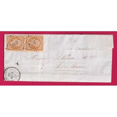 N°13 BISTRE BRUN PAIRE PC 2038 MONFLANQUIN PORT A PASCAU 1856 LETTRE COVER