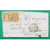 N°13A PAIRE PC 2906 SISTERON BASSES ALPES POUR MARSEILLE BOUCHES DU RHONE 1856 LETTRE COVER FRANCE