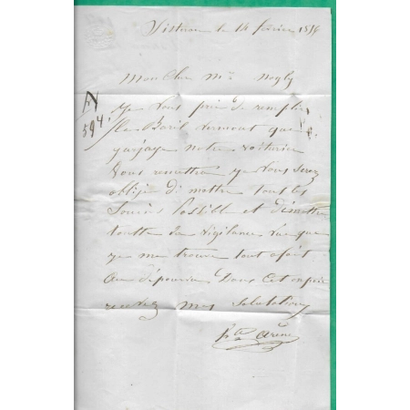 N°13A PAIRE PC 2906 SISTERON BASSES ALPES POUR MARSEILLE BOUCHES DU RHONE 1856 LETTRE COVER FRANCE