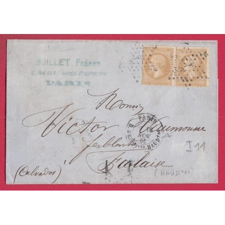 N°21 PARIS ETOILE 7 R DES Vlles HAUDtes indice 11 POUR FALAISE CALVADOS LETTRE COVER