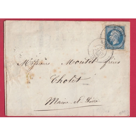 N°22 BUREAU DE PASSE 4201 VIERZON CHER SIGNE CALVES POUR CHOLET MAINE ET LOIRE LETTRE LOCALE COVER