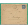 N°90 SAGE CAD TYPE 17 LA SELLE SUR LE BIED LOIRET POUR MONTARGIS 1885 LETTRE COVER FRANCE