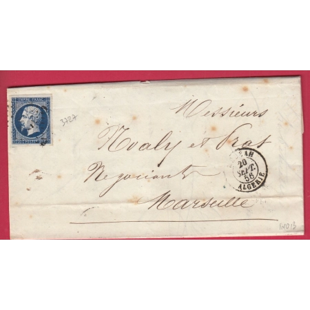 N°14 BLEU NOIR PC 3727 MEDEAH ALGERIE POUR MARSEILLE LETTRE COVER