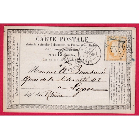 N°55 PARIS ETOILE 21 R ST ANTOINE POUR LYON CARTE PRECURSEUR LETTRE COVER